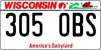 WI license plate 305OBS