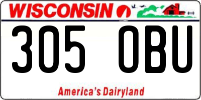 WI license plate 305OBU