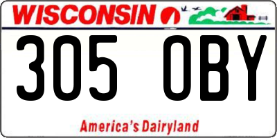 WI license plate 305OBY