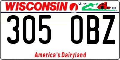 WI license plate 305OBZ