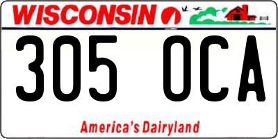 WI license plate 305OCA