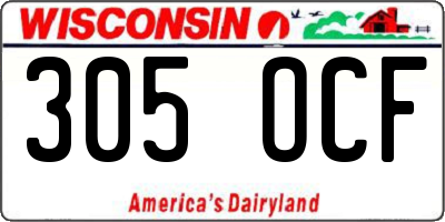 WI license plate 305OCF