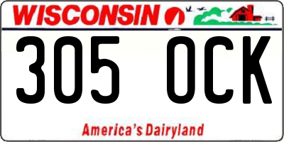 WI license plate 305OCK