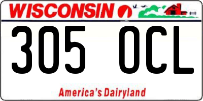 WI license plate 305OCL