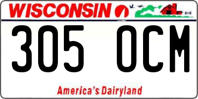 WI license plate 305OCM