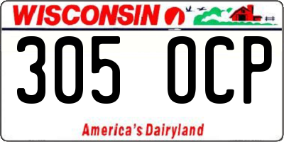 WI license plate 305OCP