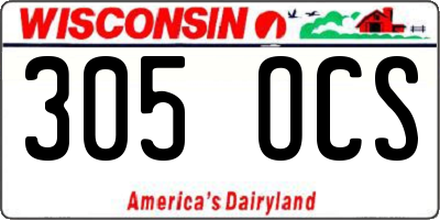 WI license plate 305OCS