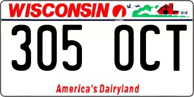 WI license plate 305OCT