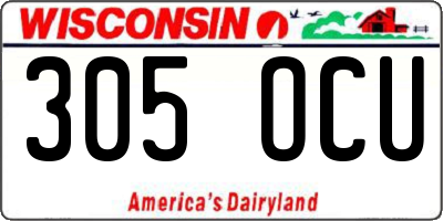 WI license plate 305OCU