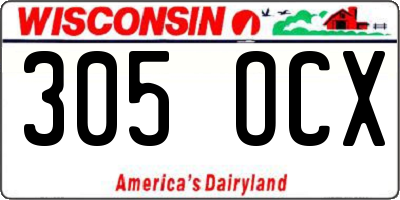 WI license plate 305OCX