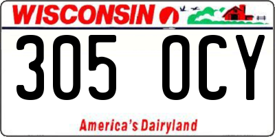 WI license plate 305OCY