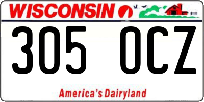 WI license plate 305OCZ