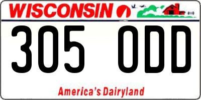 WI license plate 305ODD