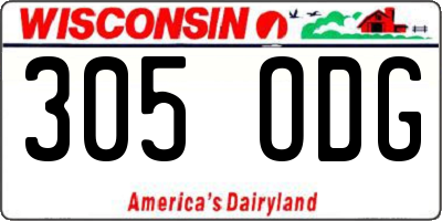 WI license plate 305ODG