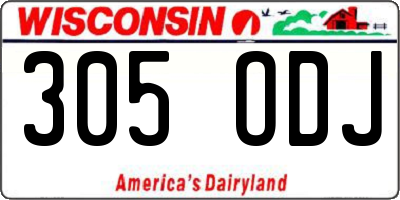 WI license plate 305ODJ