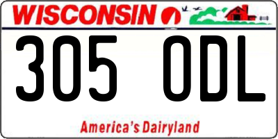 WI license plate 305ODL