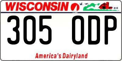 WI license plate 305ODP