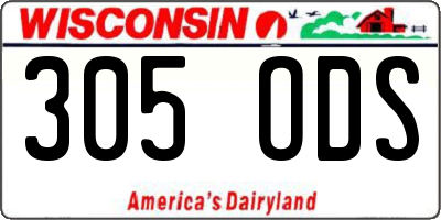 WI license plate 305ODS