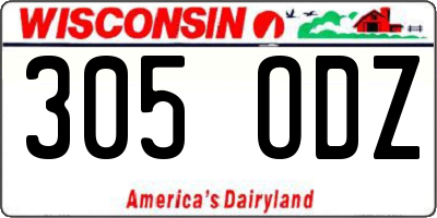 WI license plate 305ODZ