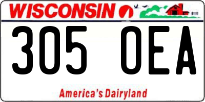 WI license plate 305OEA