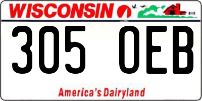 WI license plate 305OEB