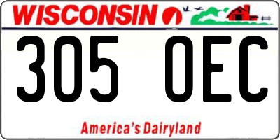 WI license plate 305OEC