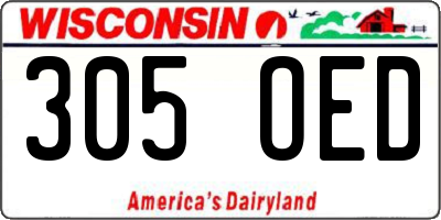 WI license plate 305OED