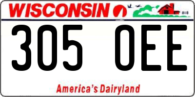 WI license plate 305OEE