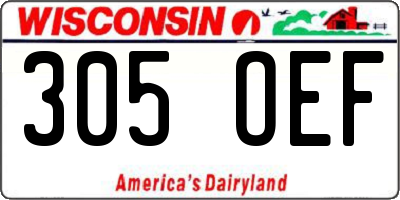 WI license plate 305OEF