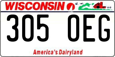 WI license plate 305OEG
