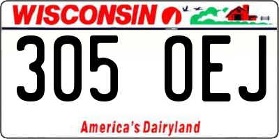 WI license plate 305OEJ