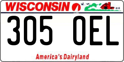 WI license plate 305OEL
