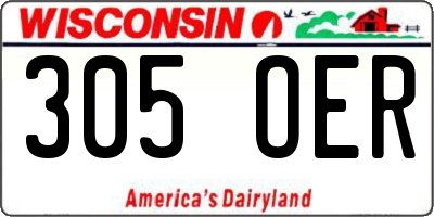WI license plate 305OER