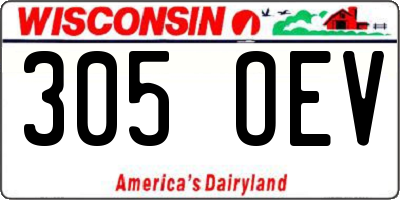 WI license plate 305OEV