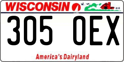 WI license plate 305OEX