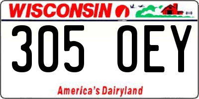 WI license plate 305OEY