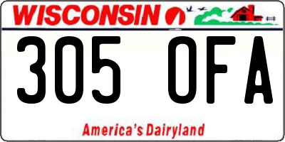 WI license plate 305OFA
