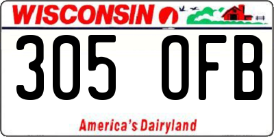 WI license plate 305OFB