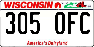 WI license plate 305OFC