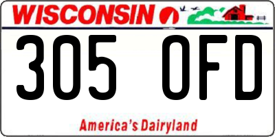 WI license plate 305OFD