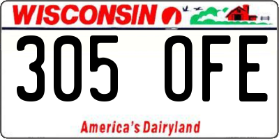 WI license plate 305OFE