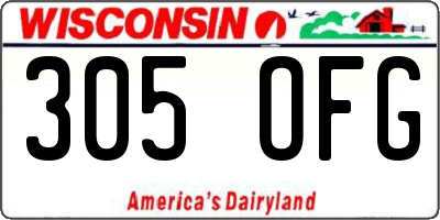 WI license plate 305OFG