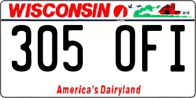 WI license plate 305OFI