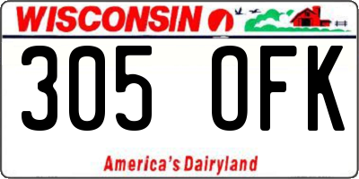 WI license plate 305OFK