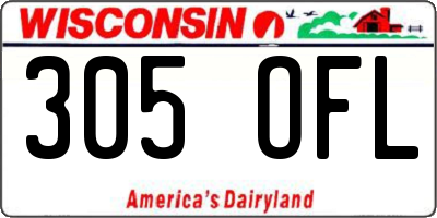 WI license plate 305OFL