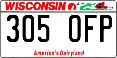 WI license plate 305OFP
