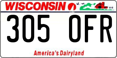 WI license plate 305OFR