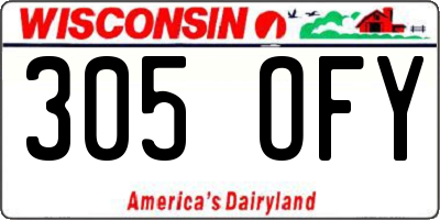 WI license plate 305OFY