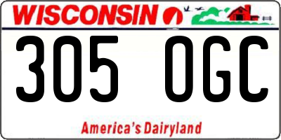 WI license plate 305OGC