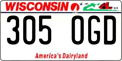 WI license plate 305OGD